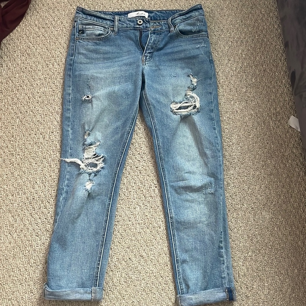 ripped cuffed jeans